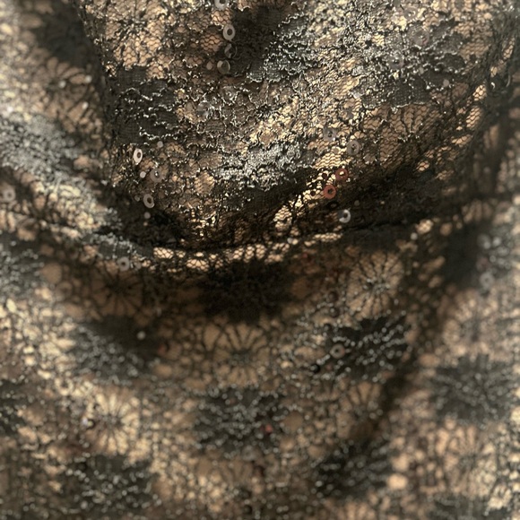 NWOT Alex Evenings Elegant Black and Gold Lace Dress - Picture 2 of 6